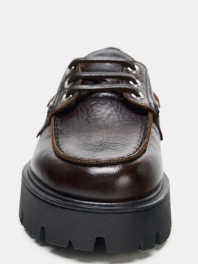 ZARA LEATHER PLATFORM LOAFERS